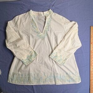 Vintage 90s Fashion Bug Embroidered Peasant Blouse 18/20W Boho Hippie Whimsigoth